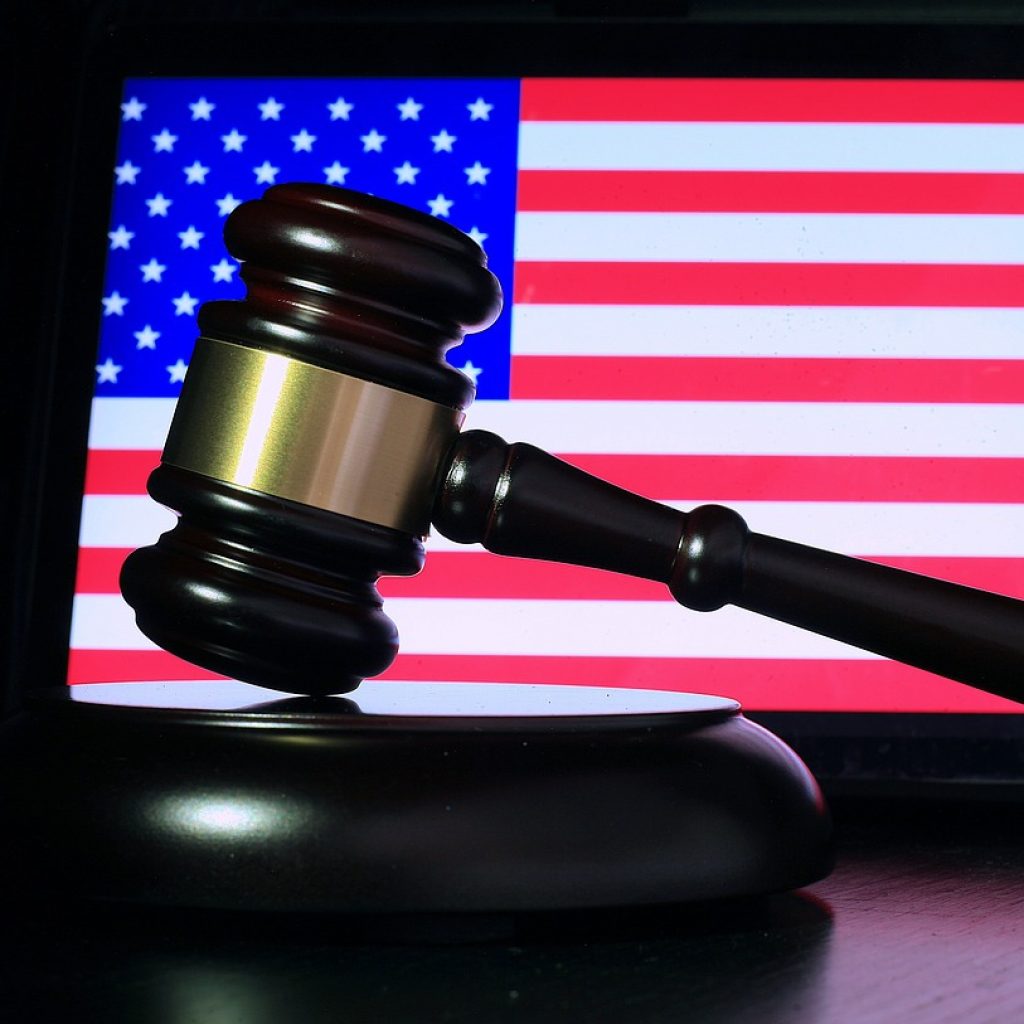 Gavel and US Flag in background